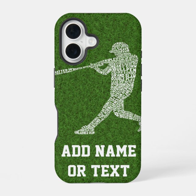 Baseball Softball Player Terminology iPhone 16 Case (Back)