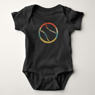 Baseball Softball Silhouette Retro Sports Baby Bodysuit