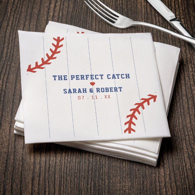 Baseball Softball Sport Heart Pinstripe Wedding Napkin (Baseball Softball Sport Heart Pinstripe Wedding Napkins
)