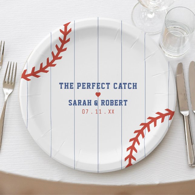 Baseball Softball Sport Heart Pinstripe Wedding Paper Plate (Baseball Softball Sport Heart Pinstripe Wedding Paper Plates
)