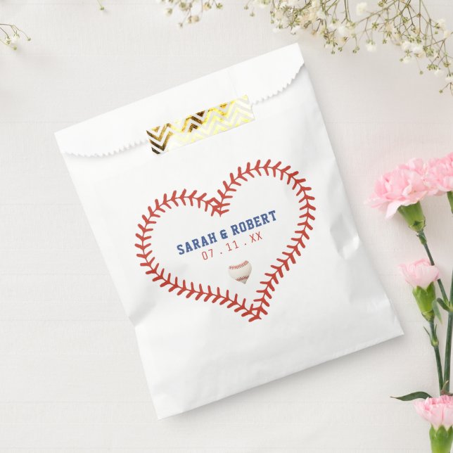 Baseball Softball Sport Heart Stitches Wedding Favour Bags (Sealed)