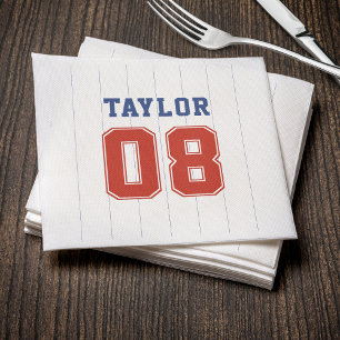 Baseball Softball Sport Pinstripe Birthday Party Napkin