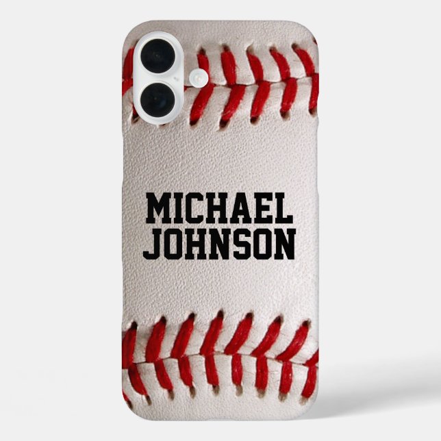 Baseball Softball Stitching Custom Text Case-Mate iPhone Case (Back)