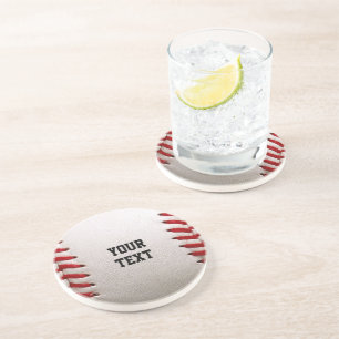 Baseball Softball Stitching Custom Text Coaster