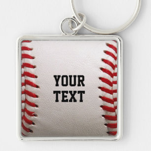 Baseball Softball Stitching Custom Text Key Ring