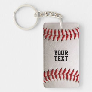 Baseball Softball Stitching Custom Text Key Ring