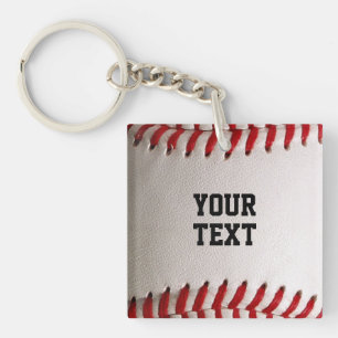 Baseball Softball Stitching Custom Text Key Ring