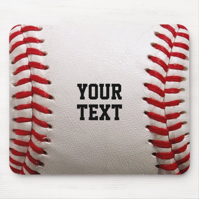 Baseball Softball Stitching Custom Text Mouse Mat (Front)