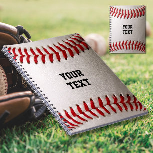 Baseball Softball Stitching Custom Text Notebook