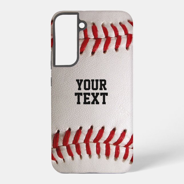 Baseball Softball Stitching Custom Text Samsung Galaxy S22+ Case (Back)