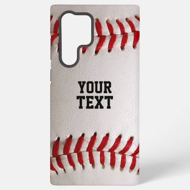 Baseball Softball Stitching Custom Text Samsung Galaxy S22 Ultra Case (Back)