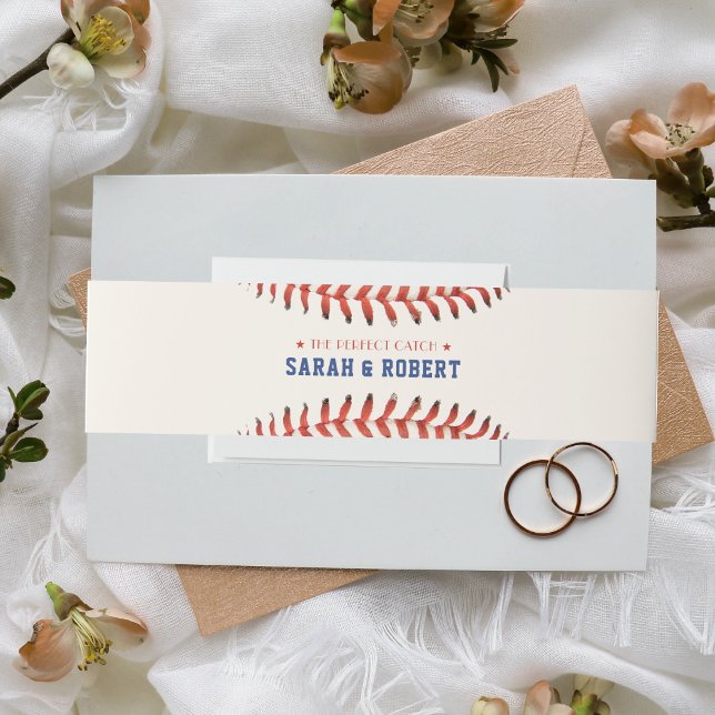 Baseball Softball The Perfect Catch Sport Wedding Invitation Belly Band (Baseball Softball The Perfect Catch Sport Wedding Invitation Belly Band)