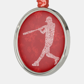Baseball Softball Typographic Christmas Ornament