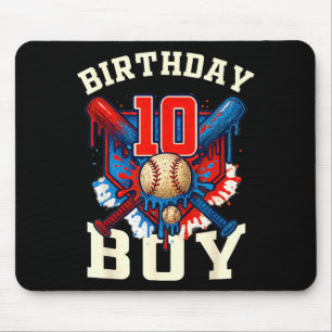 Baseball Splash Drip 10th Birthday Srts Lover Boy  Mouse Mat