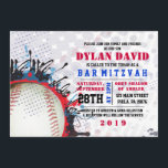 BASEBALL Splatter Bar Bat Mitzvah Invitation<br><div class="desc">Welcome! All my designs are ONE-OF-A-KIND original pieces of artwork you can only find them here! Email me requests at Marlalove@hotmail.com</div>