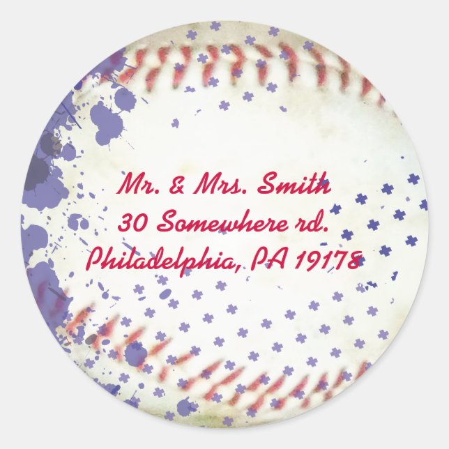 Baseball Splatter Bar Bat Mitzvah Reply sticker (Front)