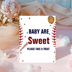 Baseball Sport baby are sweet baby shower favour Pedestal Sign