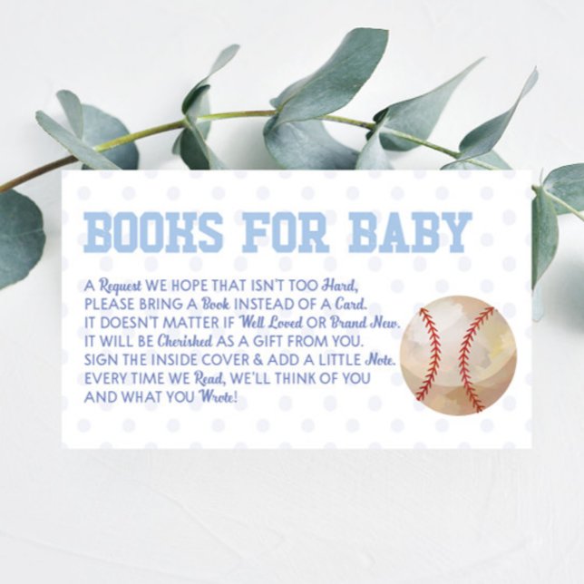 Baseball Sport Baby Shower Books For Baby Card (Creator Uploaded)