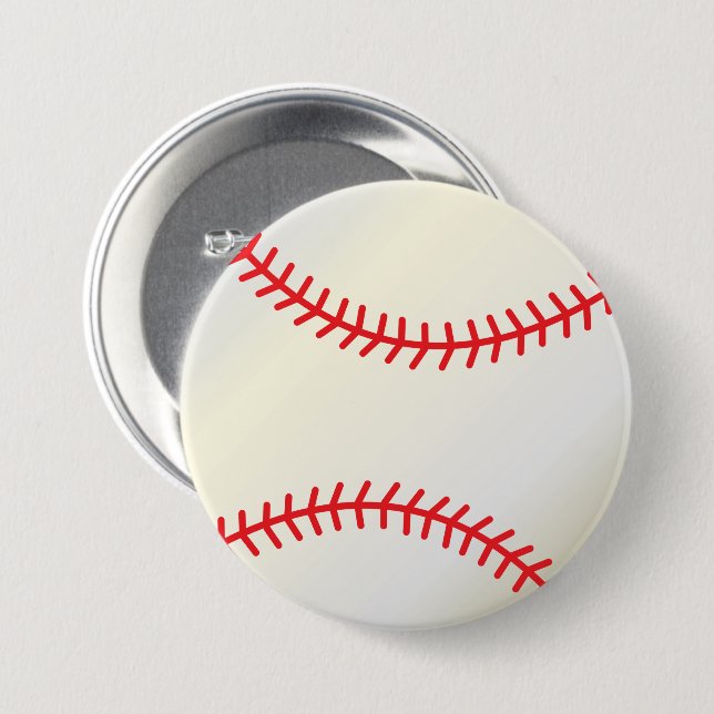 Baseball Sport Ball 7.5 Cm Round Badge (Front & Back)