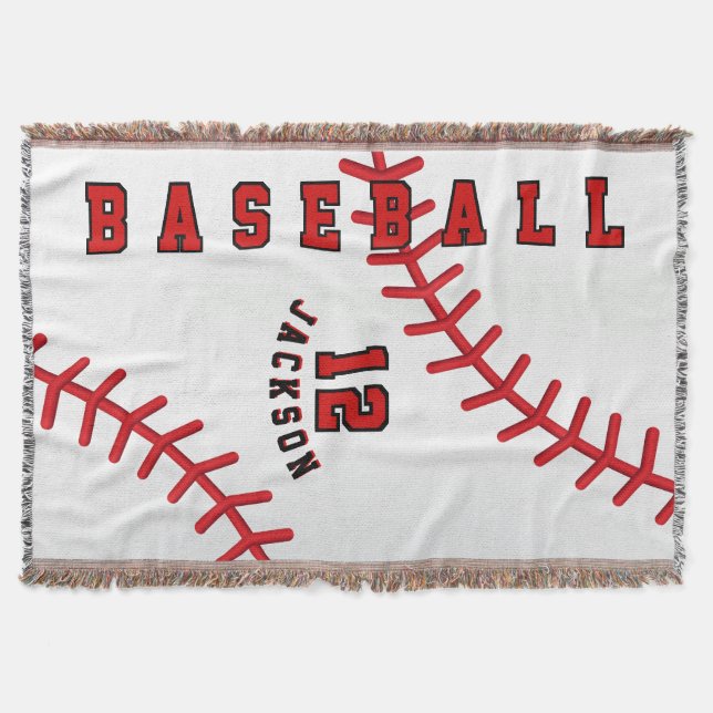 Baseball Sport Ball Design Throw Blanket (Front)