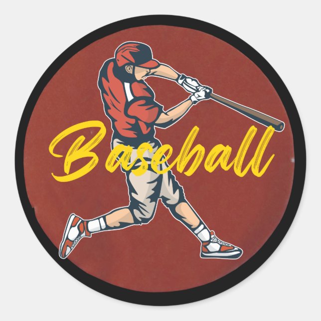 Baseball Sport Classic Round Sticker (Front)