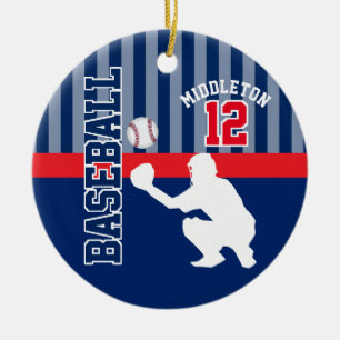 Baseball ⚾ Sport - Dark Blue - Catcher Ceramic Tree Decoration