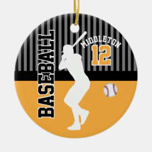 Baseball Sport - Gold Ceramic Tree Decoration