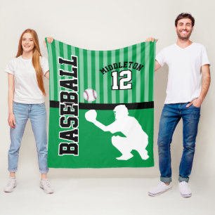 Baseball ⚾ Sport in Green - Catcher Fleece Blanket