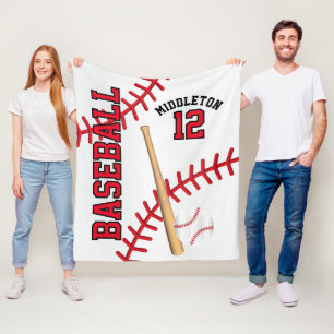 Baseball ⚾ Sport in Red Fleece Blanket