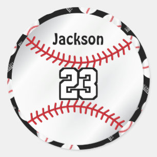 Baseball Sport Personalise - DYI Colour Classic Round Sticker
