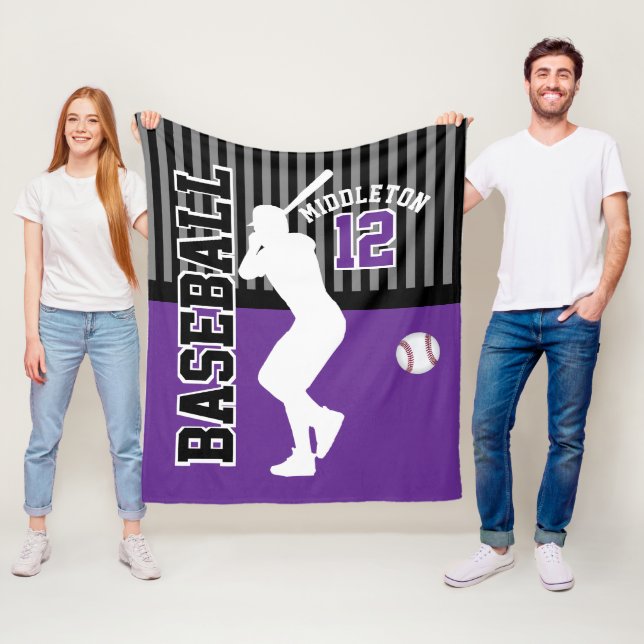 Baseball ⚾ Sport - Purple Fleece Blanket (In Situ)