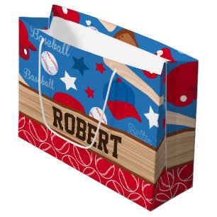 BASEBALL Sports Athlete Coach Personalise Pattern Large Gift Bag