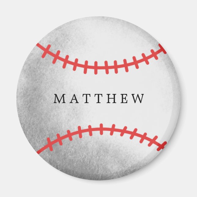 Baseball Sports Athlete with Name Magnet (Front)