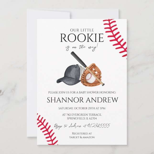 Baseball Sports Baby Shower Little Slugger  Invitation (Front)