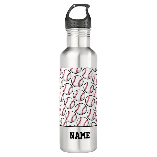Baseball Sports Balls Name pitcher catcher game 710 Ml Water Bottle (Front)