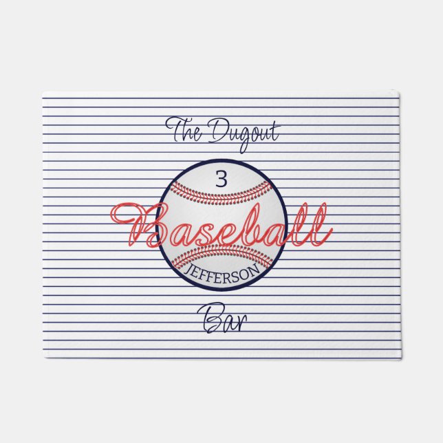 Baseball Sports Bar  Doormat (Front)