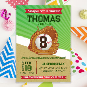 Baseball Sports Birthday Invitation
