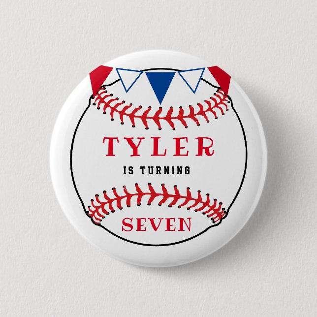 Baseball Sports Birthday Party 6 Cm Round Badge (Front)