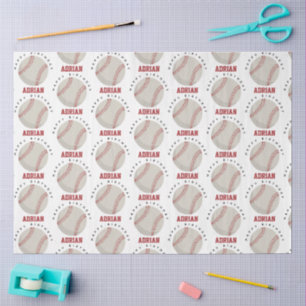 Baseball Sports Birthday Party Custom Name  Tissue Paper