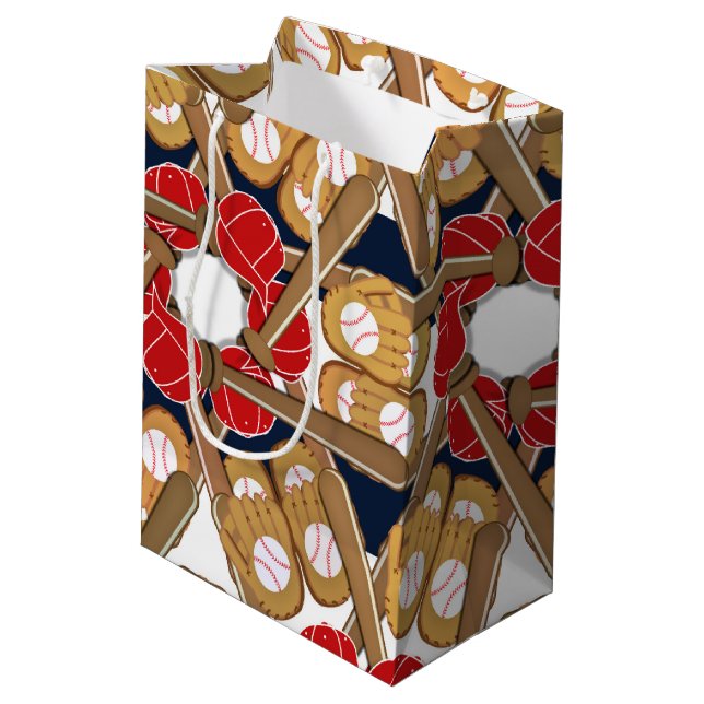 Baseball Sports Birthday Party Gift Bag (Back Angled)