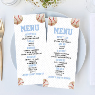 Baseball Sports Blue Baby Shower Food Menu