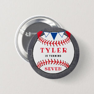 Baseball Sports Chalkboard Birthday Party 6 Cm Round Badge