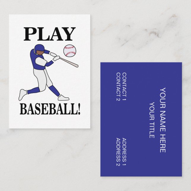 Baseball Sports Coach Player Business Card (Front/Back)