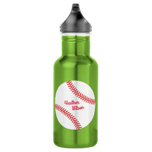 Baseball Sports Cute Kids Water Bottle with Name