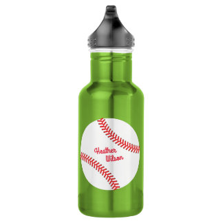 Baseball Sports Cute Kids Water Bottle with Name