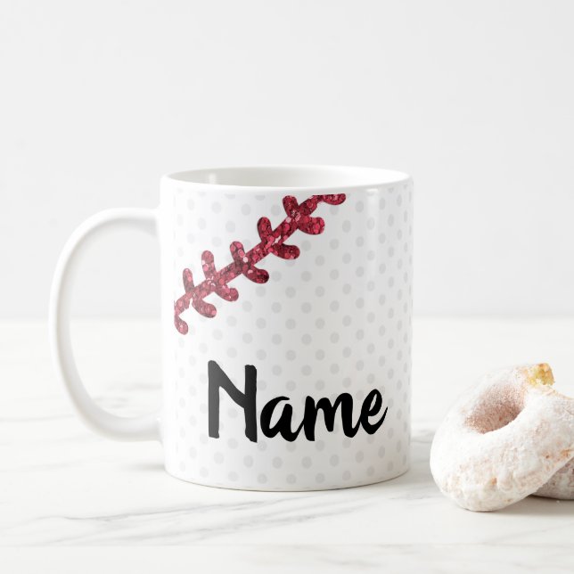 Baseball, Sports, Design Coffee Mug Cup (With Donut)