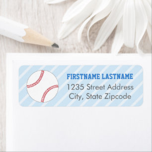Baseball Sports Fan Blue and Red Return Address