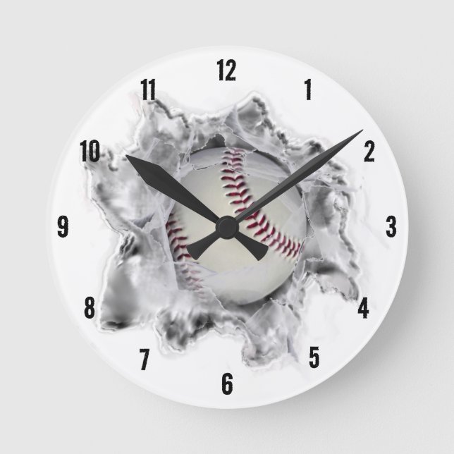 Baseball Sports Fan Round Clock (Front)