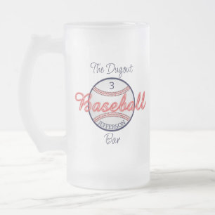 Baseball Sports Frosted Glass Beer Mug