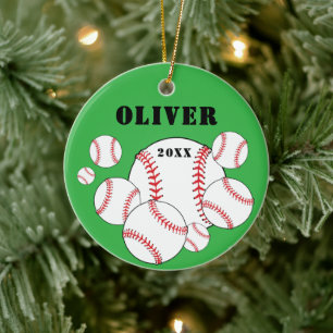 Baseball Sports Kids Keepsake Christmas Ceramic Tree Decoration